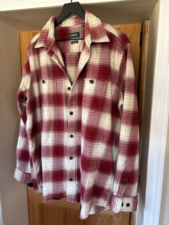 Orvis Other - Orvis Perfect Flannel Shirt Button Down, Plaid Cotton Outdoorsman Crimson XLT